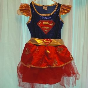 Little Girls DC Comics Superhero Super Girl Costume Tulle Tutu skirt Size M 8/10
